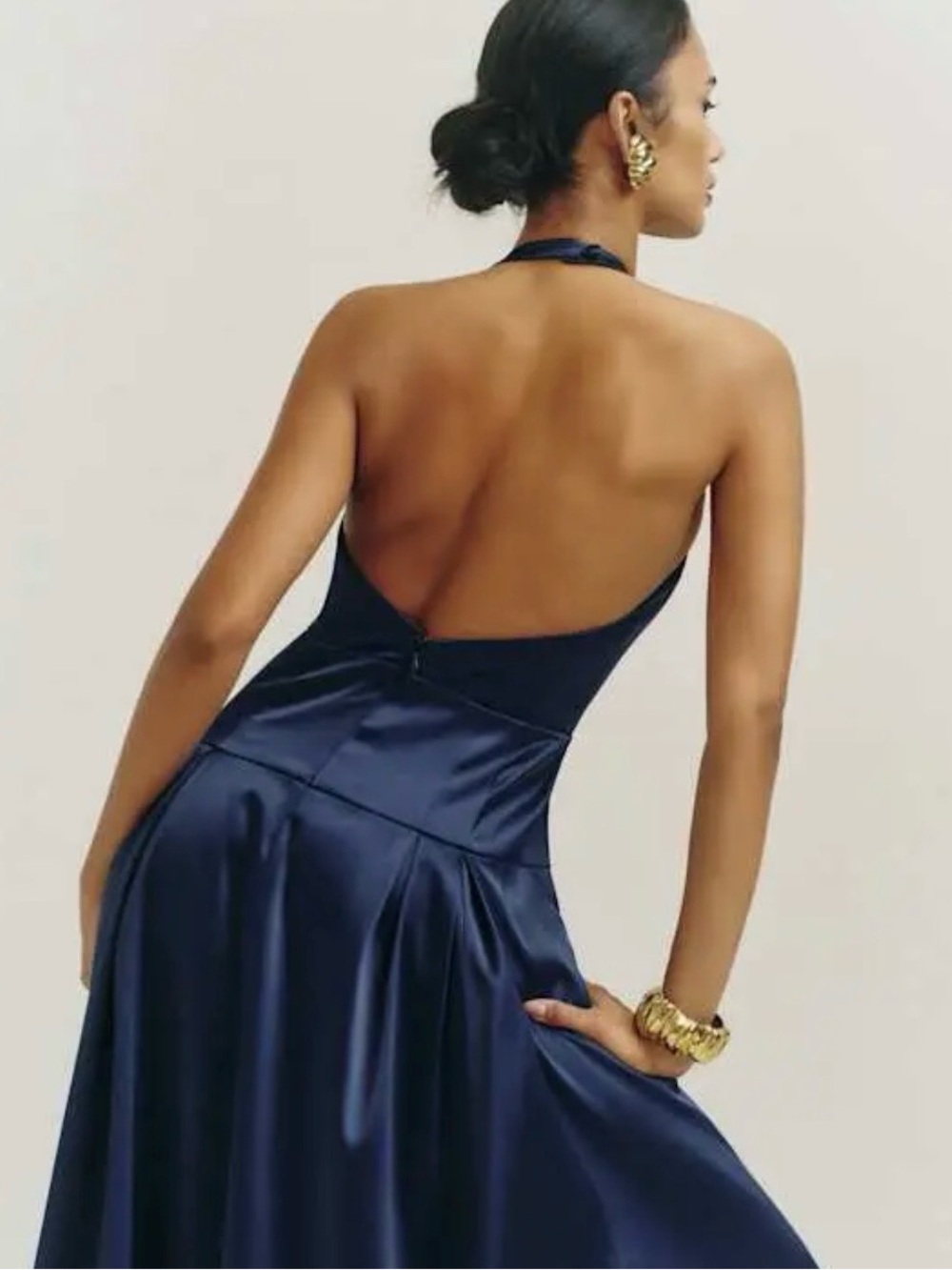 Reformation Lilyann Satin Halter Gown - Picture 2 of 6